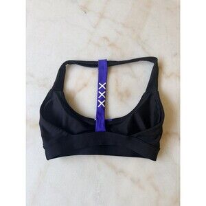 First Base T Back Sports Bra Black Soft Yoga Gym Athleisure Size XS